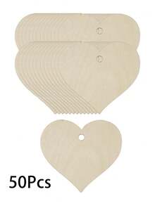 72件装木质心形宾客签名册 - 婚礼招待会装饰及伴手礼 - 卡其色 - 查看 7