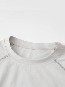 Men's Spring Letter Print T-Shirt Top, Sleeveless Vest Short Sleeve, Couple Matching Style, Spring/Summer/Autumn - White - View 4