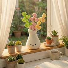 1个可爱仿真花盆毛绒娃娃，百合、蒲公英、兰花、郁金香花束带花瓶，可拆卸花朵娃娃，母亲节/节日礼物，家居/办公室/卧室装饰，生日礼物 - 彩色 - 查看 7
