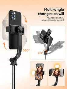 Gậy selfie mini 3 trong 1 chất liệu hợp kim, kèm đèn chiếu sáng và điều khiển từ xa không dây, kích thước bỏ túi, giá đỡ điện thoại có thể kéo dài, lý tưởng cho vlog/livestream, tương thích với iPhone và Android. Thích hợp làm quà tặng Ngày của Mẹ, Sinh nhật. - màu đen - Xem 6