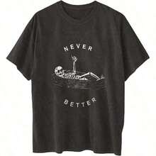 1pcWomen's Tops Letter Tee Graphic T-Shirts, Vintage Shirts For Women Cute Graphic Tee Spring Short Sleeve Tops Oversized Tshirts Teen Aesthetic Clothing-For Women, Holiday, Vacation,Daily Casual Fashion And Versatility. -Unisex Loose - Fit Comfortable Vintage Street - Style Cotton T - Shirt Topgraphic Tee Summer Fitssummer Outfits For Women - 可愛襯衫 #A1 - 查看 4