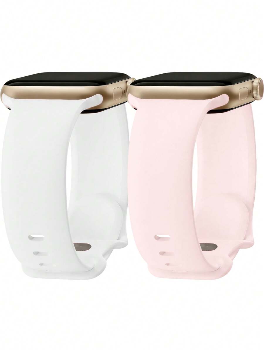 2条装多色硅胶表带，兼容 Series 11/10/9/8/7/6/5/4/3/2/1/Ultra，尺寸：38mm/40mm/41mm/42mm/44mm/45mm/46mm/49mm - 柔软运动表带，男女通用，时尚配饰，适合健身游泳。