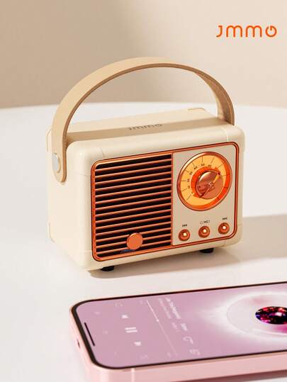 JMMO Loa di động kiểu cổ điển, loa mini không dây với âm bass mạnh mẽ, loa có âm thanh nổi rõ ràng và âm bass phong phú.