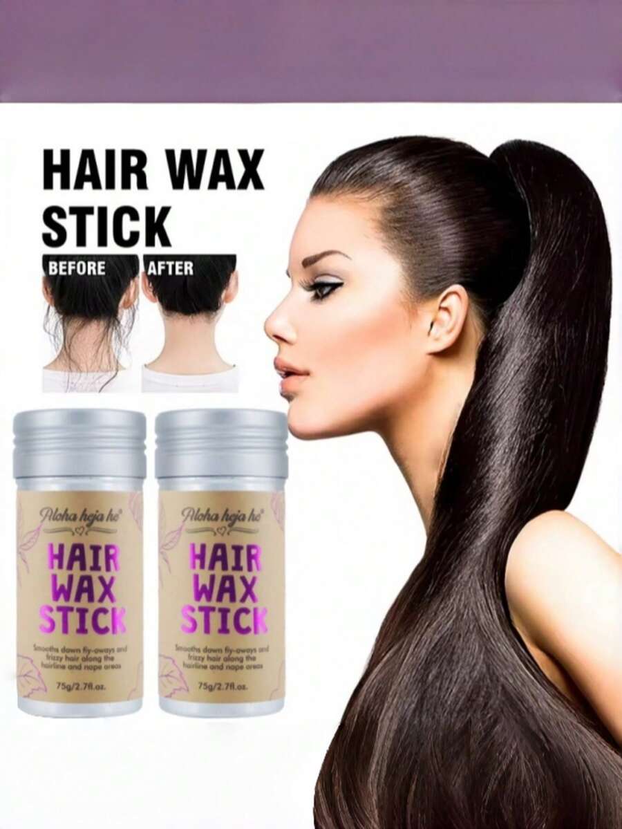 2件套，不油腻造型蜡棒，自然卷发和假发卷发控制神器，修饰不对称发际线，强力定型，随机瓶贴