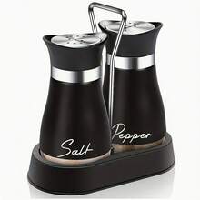 Glass Bottom Salt And Pepper Grinder Set. Includes Stable Stand, Suitable For Kitchen, Cooking Counter, RV, Camping, Barbecue, Also Can Be Used As Salt Shaker. - Multicolor - View 8