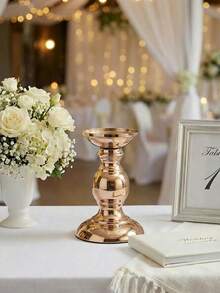 1 set/1 pièce Bougeoir métallique coupe-vent, bougeoir décoratif de style de luxe, convient pour les fêtes, les tables de salle à manger, les banquets, les cérémonies, les anniversaires, les salons, les décorations de table, les réunions de famille, la décoration de la maison, les ornements décoratifs, les décorations d'anniversaire, les décorations de fête, les fournitures de fête, les repas en famille - Spécifications multiples - Voir 14