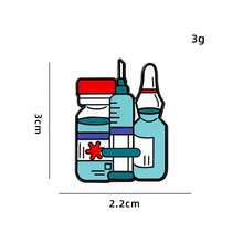 4pcs Men's New Medical Series Metal Badge, Cane, ECG Monitor, Syringe, Blood Pressure Gauge Cartoon Brooch, Daily Wear - Multicolor - View 6