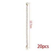 20/50 piezas Extensores de cadena para hacer joyas, colas de extensión plateadas y doradas con broches de langosta para collares, pulseras, tobillos, llaveros - Desmontables - Multicolor - Ver 9