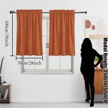 Bộ 2 rèm cửa nhỏ bằng nhung màu cam sang trọng kiểu Châu Âu COSENNATUR, thiết kế có khe luồn thanh treo, cản sáng cao, cách âm, cách nhiệt, làm tối phòng, bảo vệ sự riêng tư, mềm mại và mịn màng, vải co giãn, bền, có thể giặt, phù hợp cho phòng ngủ, phòng khách, phòng ăn, nhà bếp, văn phòng, tủ quần áo, định lượng 220gsm, Halloween - trái cam - Xem 10