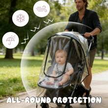 1pc Baby Stroller Rain Cover, Universal Stroller Wind And Rain Cover - U-shaped Rain Cover In the Measuring Hole - View 6