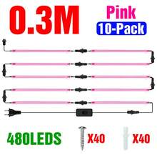 LED Grow Light Bar Full Spectrum AC220V Green Plant Lamp UV IR Red Blue Indoor Hydroponic Flower Seedling Potted Succulent Vegetables Tomato Cactus Bonsai Moss Fish Tank Aquatic Plants Cultivation Growth Box Fill Lighting Pink /Sunlight 1-12Heads With EU Plug 30CM/50CM 11.81Inch/19.69Inch - EU C Type Plug(220-240V) - View 37