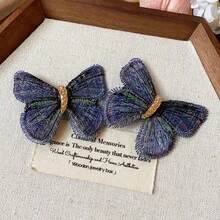 1个针织蝴蝶极简时尚发夹（鸭嘴夹） - 彩色 - 查看 3