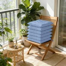 6-pack mjuka, andningsbara matstolsdynor med säkra band, fyrkantiga sittdynor för kök, kontor, trädgård, balkong - Multifärgad - Visa 7