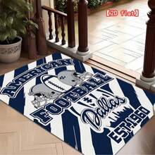 1pc Large Carpet Compatible For Dallas - Jumbo Size Luxury Football Fan Cave Decor, Soft Carpet Suitable For Living Room, Game Room, Office - Machine Washable, 2D Flat For Birthday Anniversaries, Valentine's Day, Thanksgiving, Christmas, Halloween, Wedding, New Year Gifts.Ideal Gifts For Her, Him, Family Members, Boyfriends, Girlfriends, Fathers, Mothers, Lovers, Daughters, Sons, Grandfathers, Grandmothers, Friends, Classmates, And Pets.Suitable For Car, Bedroom, Living Room, Office, Bedroom Decor, Indoor And Outdoor Decorative Mat, Fall Decor, Fall Decorations For Home, Christmas Party Theme Mat, Christmas Decor, Office Decoration. - trắng - Xem 2