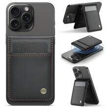 LC.IMEEKE 1 chiếc ví da PU từ tính có nam châm, kèm giá đỡ thẻ, phụ kiện tương thích với iPhone 17 16 15 14 13 12 Pro/Pro Max/Plus/Mini dành cho nam, ví đựng tiền mini, ví cầm tay, ví nhỏ đựng thẻ, vật dụng cần thiết khi đi du lịch. - màu đen - Xem 11