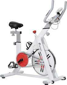 Bicicleta Estática Spinning con Rueda de 6 Kg Silenciosa para Hogar Casa Gimnasio Gym Monitor Electrico 8 Finciones Ajuste de asiento y Manubrio Bici Fija Spin Soporta 150 Kg - por defecto - Ver 7