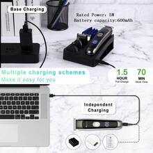 1件套多功能修剪器套装，包含剪刀、剃须刀、鼻毛修剪器、理容套装、5合1液晶显示屏雕刻理发器 - 查看 6