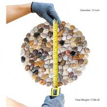 6 PCS River Rock Stepping Stones Outdoor 12 Inch Diameter Round Pavers Pebbles Polished Gravel For Garden Walkway - 12 圓度 - 查看 3