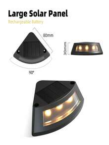 1/4/8pcs Solar Stair Lights, IP65 Waterproof Outdoor LED Deck Lights, Solar Fence Lights Suitable For Yard, Path, Front Door, Patio And Stairs - HP-2501 - View 11