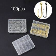 Avlcoaky 100pcs/Box 鱼钩套装 带倒刺鲤鱼钩 - 彩色 - 查看 3