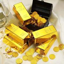 1pc Mini Fake Gold Bar, Creative Gold Brick Simulation Hollow Gold Ingot Movie Prop, Novelty Gag Gift, Party Decor, Small Toy - Multicolor - View 4