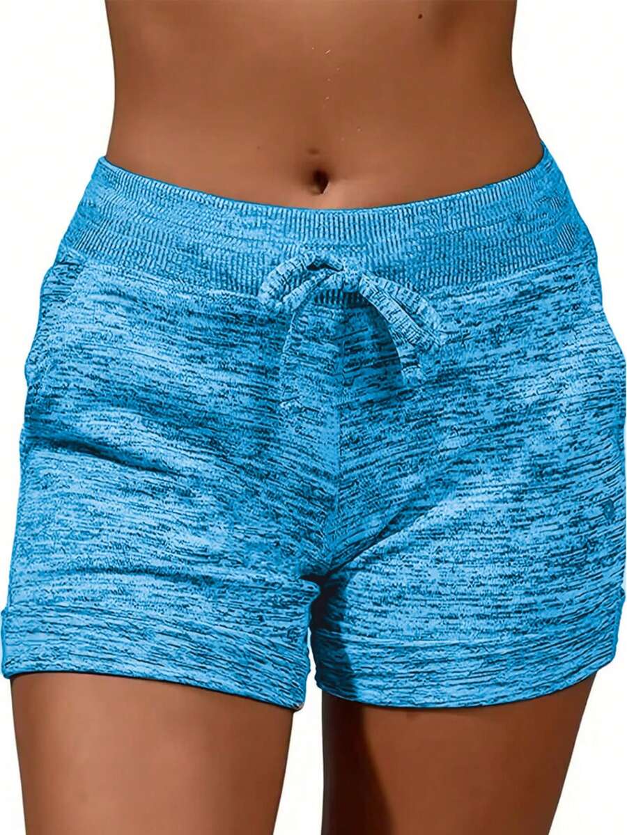 Plus Size Gradient Color Sexy Fitted Beach Sports Shorts Vacation Summer - Sky Blue - View 1