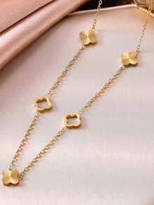 時尚 18K 金不鏽鋼手工雕花女款派對穿搭 - 彩色 - 查看 4