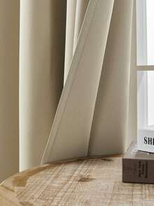 1片/2片装窗帘，遮光窗帘，隔热，不透光窗帘，带孔眼，遮光，防紫外线，卧室客厅室内装饰，隔热遮光窗帘 - 重型遮光带孔眼窗帘，适用于卧室和客厅，保护隐私和调节温度的窗帘，客厅窗帘 - 米色 - 查看 6