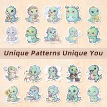 50 Peças Adesivos Fofos de Dinossauro Kawaii, Adesivos Decorativos Impermeáveis de Vinil para Garrafas de Água, Laptops, Capas de Celular, Skates, Diários, Álbuns de Recortes, Papelaria, Decalques de Dinossauro para Adolescentes, Adultos, Artesanato DIY, Adesivos Decorativos para Personalizar Itens Diários, Designs Divertidos de Criaturas Pré-Históricas para Expressão Pessoal e Projetos Criativos - A - Visão 3
