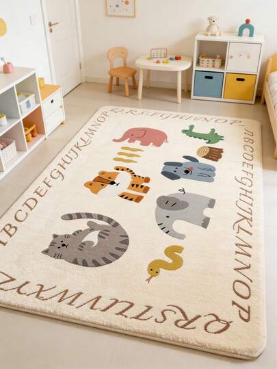 1 tấm thảm trang trí phòng trẻ em màu ngà voi, chất liệu nhung, dùng cho tiệc tùng, trang trí phòng ngủ, thảm nhỏ, thảm trải sàn, trang trí nhà cửa, thảm ngoài trời, thảm có thể giặt được.