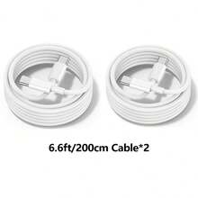 3.3英尺/6.6英尺 Type-C 转 Type-C 快速充电线，防缠绕高效耐用 USB-C 数据线，兼容 17 Pro Max/17 Pro/17/16/15 Pro Max/15 Pro/15， - 白色 - 查看 12