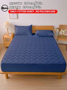 1pc Waterproof Solid Color Quilted Fitted Sheet, Fitted Sheet Mattress Protector, Soft And Comfortable, Dust-Proof And Moisture-Proof Mattress Cover, Multiple Colors Available, Bedding Gift, Bedroom Decor, Not 100% Waterproof, Deep Pocket - Multicolor - View 29