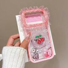 新款奢华蕾丝珍珠蝴蝶结樱花爱心花手机壳，兼容 17 Pro Max、17 Pro、16 Pro Max、15 Pro、17 Air、14 Plus、13 Pro，防震保护套 - 粉色 - 查看 6