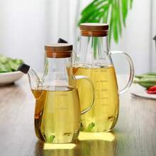 1pc Heavy Duty Glass Oil Bottle - Leak-Proof Kitchen Essential, Marked Scale, Multipurpose Bottle For Cooking Oil, Soy Sauce, Vinegar, Household Seasoning Container - Multicolor - View 16