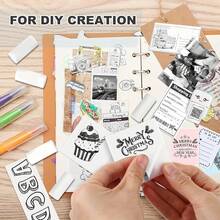 Self-Adhesive Thermal Paper, 57mm * 2.8m Mini Printer Papers Sticker Paper Thermal Printing Labels, Black On White, Compatible With D20, D21, S1 Mini Label Printers - View 9