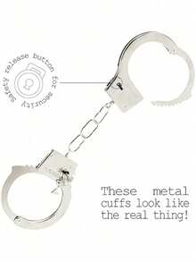 1pc Iron Handcuff Accessory, Diameter Less Than 5cm, Makeup/Costume Prop Party - Silver - View 6