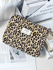 Y2K Leopard Print Quilted Cosmetic Bag, A Classic Leopard Print Cosmetic Bag, Large Capacity, Stylish And Lightweight Toiletry Bag, Multi-Functional Tote Bag, Used For Organizing Items, Suitable For School, Office, And Outings, And An Ideal Gift For Girls. - Xem 10