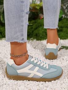 Hidkat Women's Summer Casual Flat Shoes, Lightweight Slip-On Outdoor Sports Shoes With Color Blocking, Comfortable And Non-Slip, Suitable For Spring And Autumn - 670 Light Blue - View 7