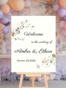 Custom Welcome Sign And Decor - Durable Multipurpose Event Sign For Weddings, Anniversaries And Parties (Excluding Floral/Stand) - Multicolor - View 6