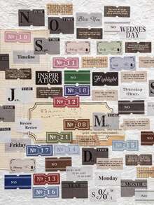 MOCARD 1 Roll 2M Text Label Washi Tape, Retro Creative Aesthetic Stickers, DIY Decorative Collage Craft Supplies, Holiday Gifts, Personalized Scrapbooking School Stationery - 2. Plaid Letters - View 5