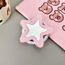 Cute Mirror Element Push-Pull Mobile Phone Stand 1 Set Star & Flower Shaped Mirror Decor Magsafe Magnetic Phone Stand Adjustable Slouchy Holder Spring Gift Party - Multicolor - View 5