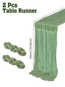 5个绿色褶皱桌旗，可折叠桌旗，绿色桌布，派对用品，生日礼物，生日装饰，婚礼薄纱酒红色，派对餐桌中心装饰旗，派对装饰，婚礼回礼，桌布，结婚礼物，厨房桌布，用途广泛，适用于各种派对、婚礼、新娘送礼会、生日、婴儿送礼会、新年等。 - 綠色 - 查看 16