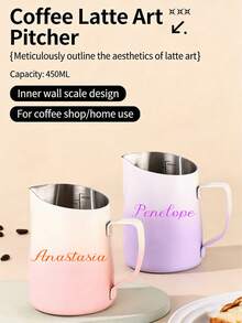 Cốc pha cà phê latte nghệ thuật bằng thép không gỉ có thể tùy chỉnh, vòi nghiêng, dụng cụ pha cà phê latte nghệ thuật, thích hợp sử dụng tại nhà và quán cà phê. - Nhiều màu - Xem 3