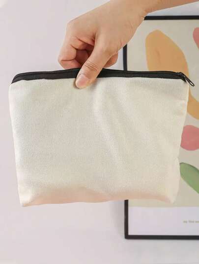 25pcs/Set 5pcs/1 Solid Color Canvas Multifunctional Coin Purse, Women Makeup Bag, Travel Organizer Pouch, Zipper Bag, Lipstick & Cable Organizer, Simple Pencil Case, Key Holder