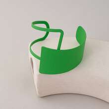 1件时尚优雅几何宽手镯，彩绘设计，适合女士日常佩戴 - 彩色 - 查看 16