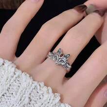 Vintage Anime Nine Tail Fox Chunky Kurama Ring For Women And Men, Oriental Amulet Ring Jewelry Gifts, Protect Village And Family. - 銀色 - 查看 5