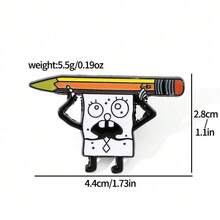SpongeBob SquarePants 1枚喜剧卡通胸针，创意胸针，适合搭配服装，方形珐琅金属徽章，可作服装、背包配饰，朋友礼物，服装配饰，节日礼物，派对礼物 - 彩色 - 查看 4