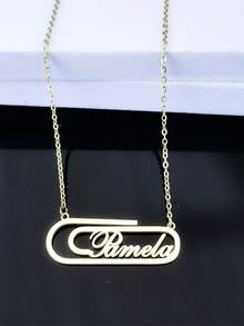 Personalisierte Namenskette, individualisierter Büroklammer-Anhänger, modisches Thema, elegantes & charmantes funkelndes Accessoire, kreatives Geschenk, personalisiertes Design geeignet für den täglichen Gebrauch - Verschiedenfarbig - Übersicht 3