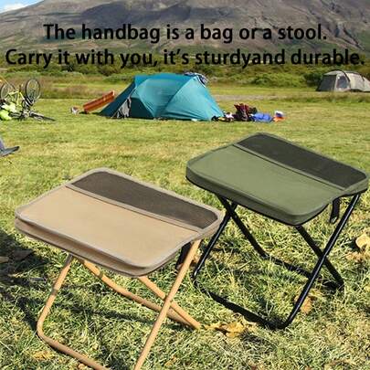 超大号折叠露营凳 | 便携式牛津布折叠椅，带靠背，适合户外钓鱼、徒步旅行、野餐