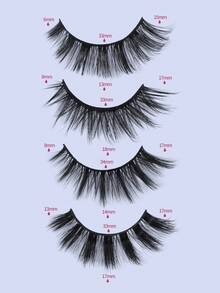 MAANGE 20 Pairs Natural Criss-Cross Mixed Style False Eyelashes, Curly And Long-Lasting Hypoallergenic Fake Lashes, Cartoon Design Suitable For Daily Use, Travel Essential - Black - View 6